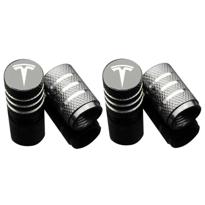 Tesla Model S/3/X/Y: Ventil Hætte Med Tesla Logo Ru (4 stk.)