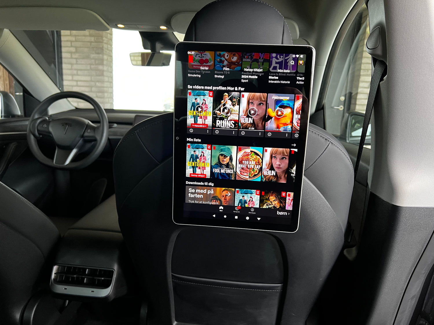 Tesla Model 3/Y: 12" 4K Android Bagsæde Skærm (2 stk.)