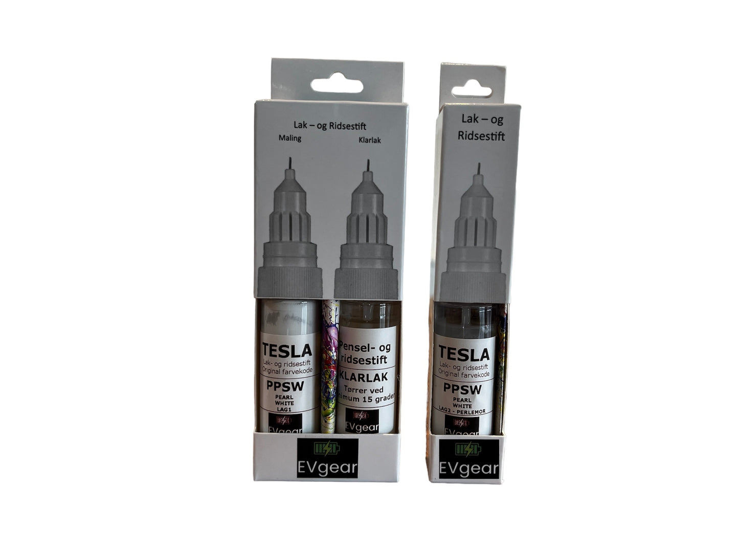 Tesla Model S/3/X/Y: Hvid (Pearl White PPSW) Lak og Ridsestift i Originalfarve