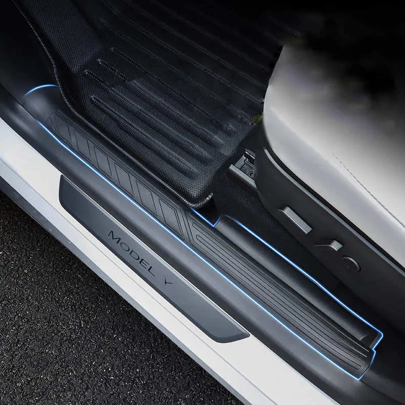 Tesla Model Y: Beskyttelseslister Til Dørlister - For Og Bag (4 stk.)