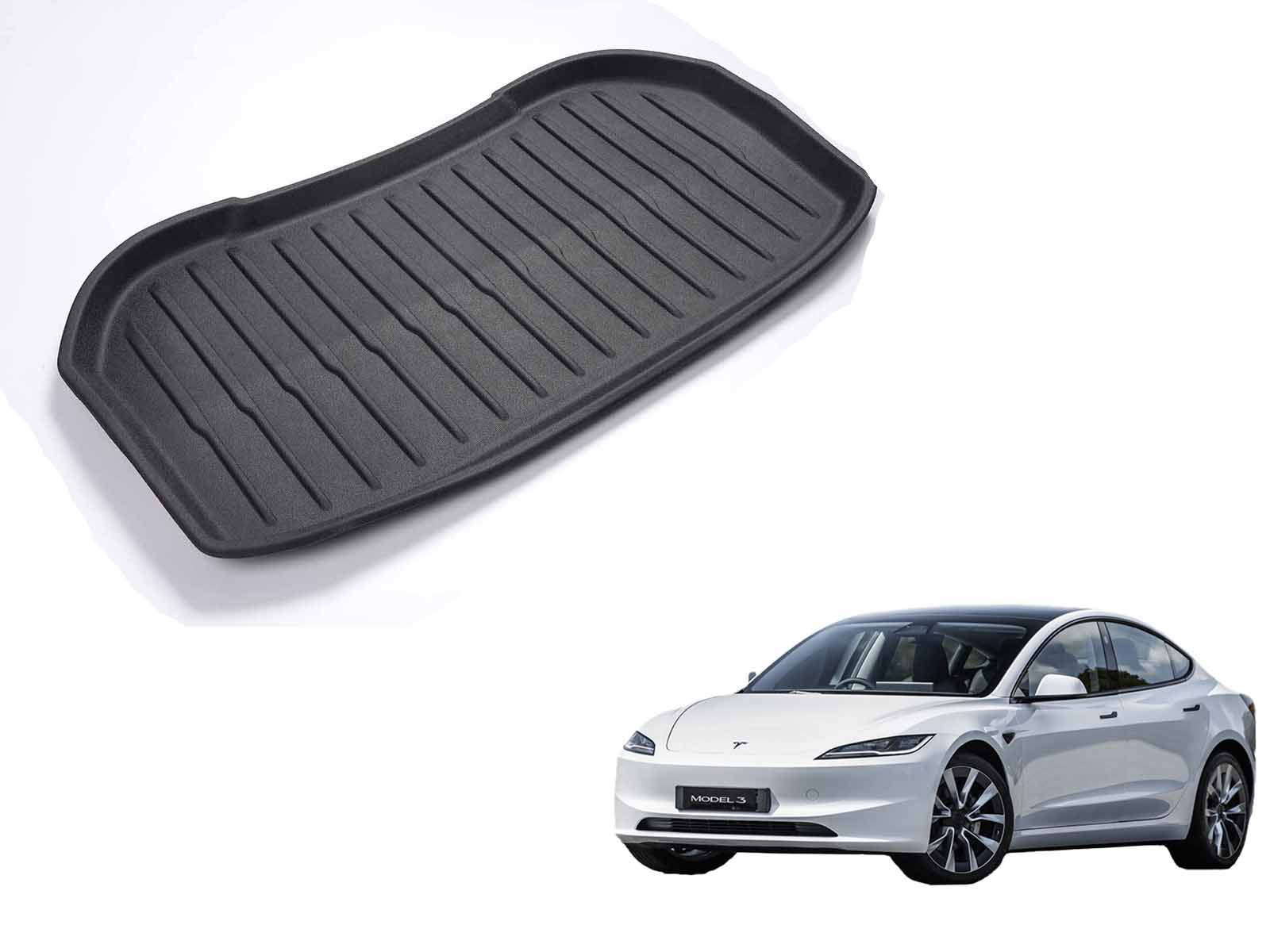 Tesla Model 3 Highland: Frunk Måtte i Premium Genbrugsgummi