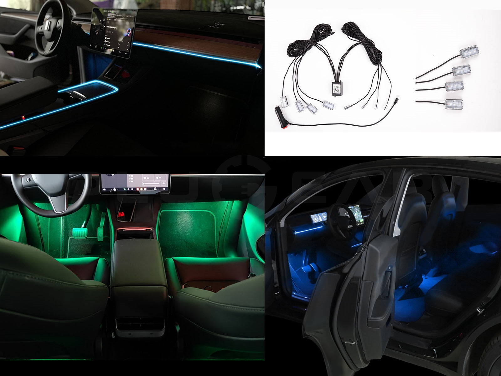 Tesla Model 3 & Y: LED Ambiente Belysning - Komplet Sæ