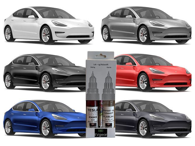 Tesla Model S/3/X/Y: Rød (Red Multicoat PMMR) Lak og Ridsestift i Originalfarve