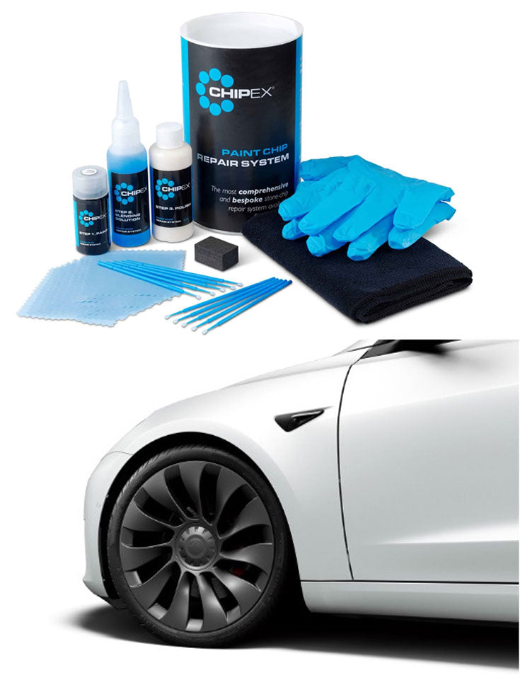 Tesla Model S/3/X/Y: Chipex Lak Reperations Sæt (Lakstift) - Tesla Stiletto Gunpowder Dark(9003/230E)