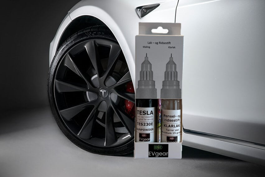Tesla Model S/3/X/Y: Gunpowder (TE230E) Lakstift + Klarlak I Original Farve Til Tesla Fælge
