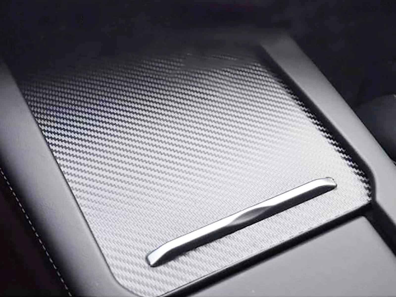 Tesla Model S: Beskyttelsesfilm til Midterkonsol - Carbon Look
