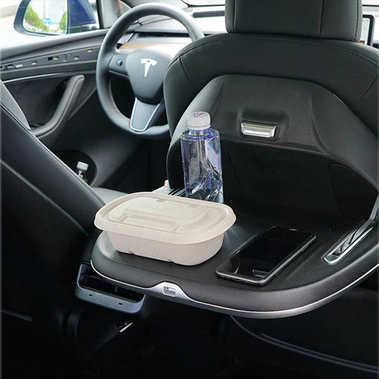Tesla Model 3 og Model Y: Foldebord med trådløs oplader og kopholder (1 stk)