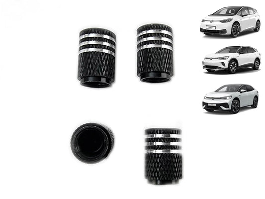 VW ID3, ID 4, ID 5: Sorte Ventilhætter Med Logo (4 stk.)