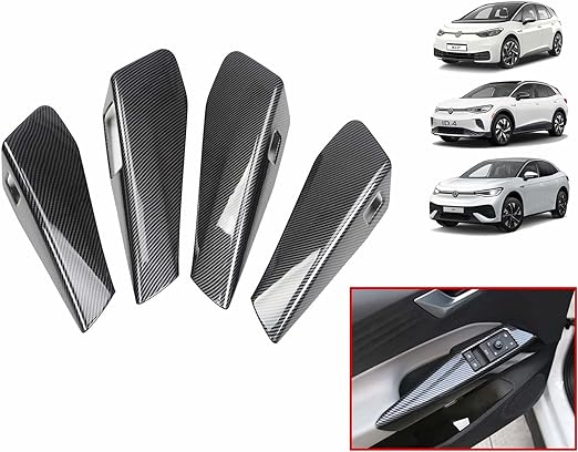 VW ID 3, ID 4, ID 5: Dørhåndtag Cover Sæt - Sort/Carbon (4 stk.)