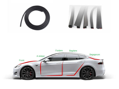 Tesla Model S: Isolering og støjdæmpning til døre, bagagerum og frunk
