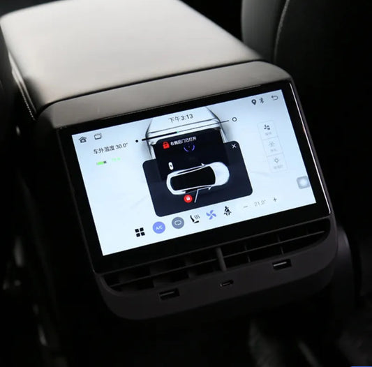 Tesla Model 3/Y: DanTech 7" Skærm Til Midterkonsol Bagsæde Inkl. Montering