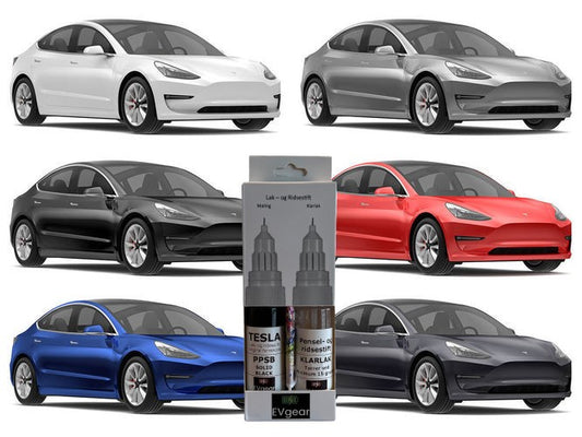 Tesla Model S/3/X/Y: Sort (Solid Black PPSB) Lak og Ridsestift i Originalfarve
