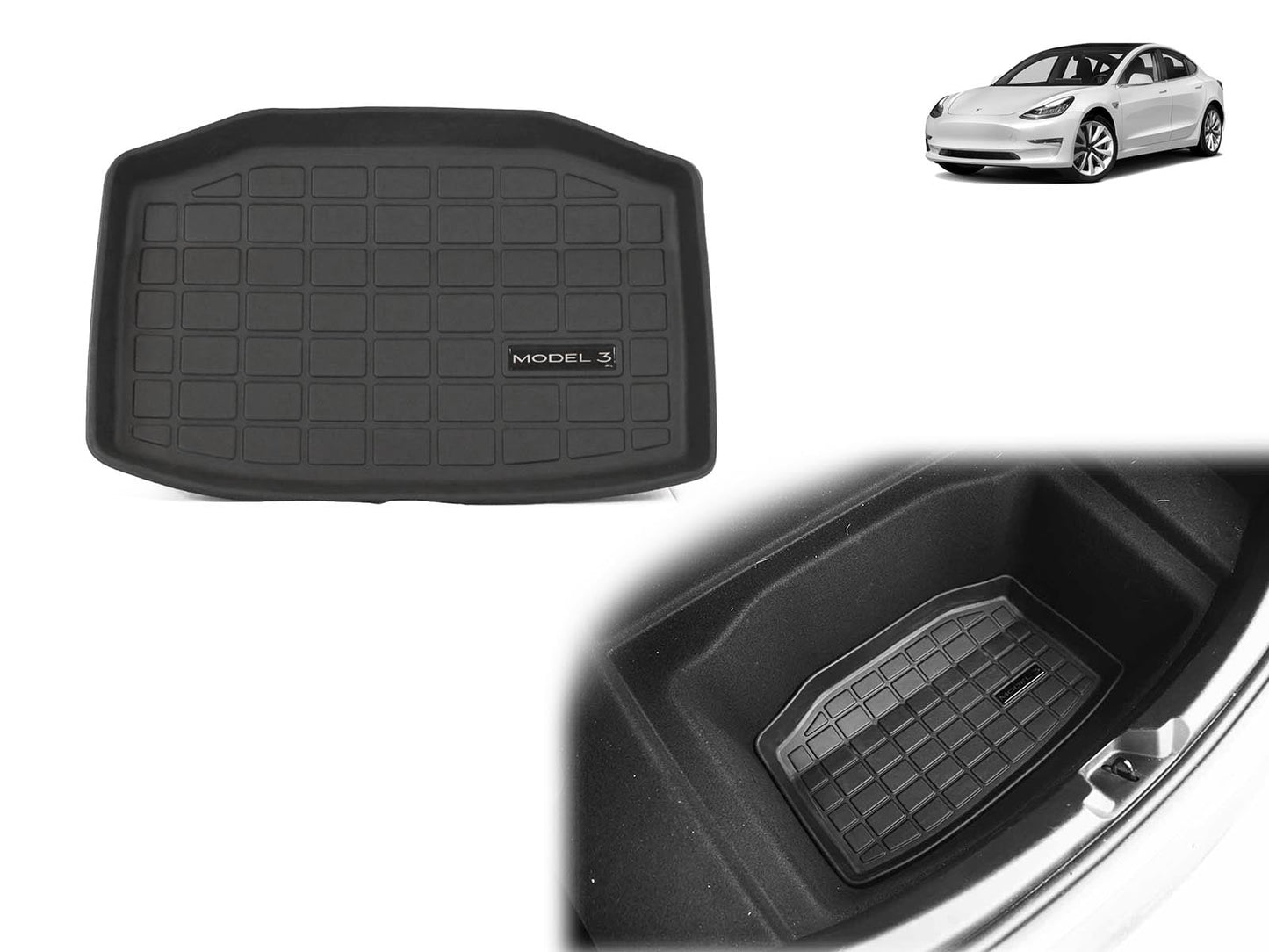 Tesla Model 3: Måtte Til Nedre Rum I Bagagerummet (Sub Trunk)