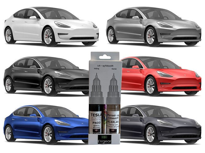 Tesla Model S/3/X/Y: Grå (Quicksilver PN00) Lak og Ridsestift i Originalfarve