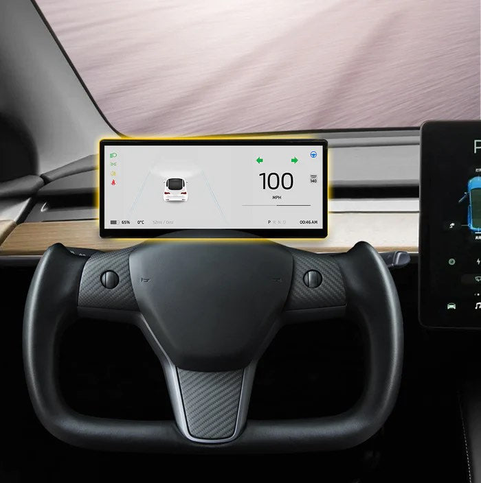 Tesla Model 3/Y: 9&quot; DanTech Android/Carplay Speedometer Inkl. Montering