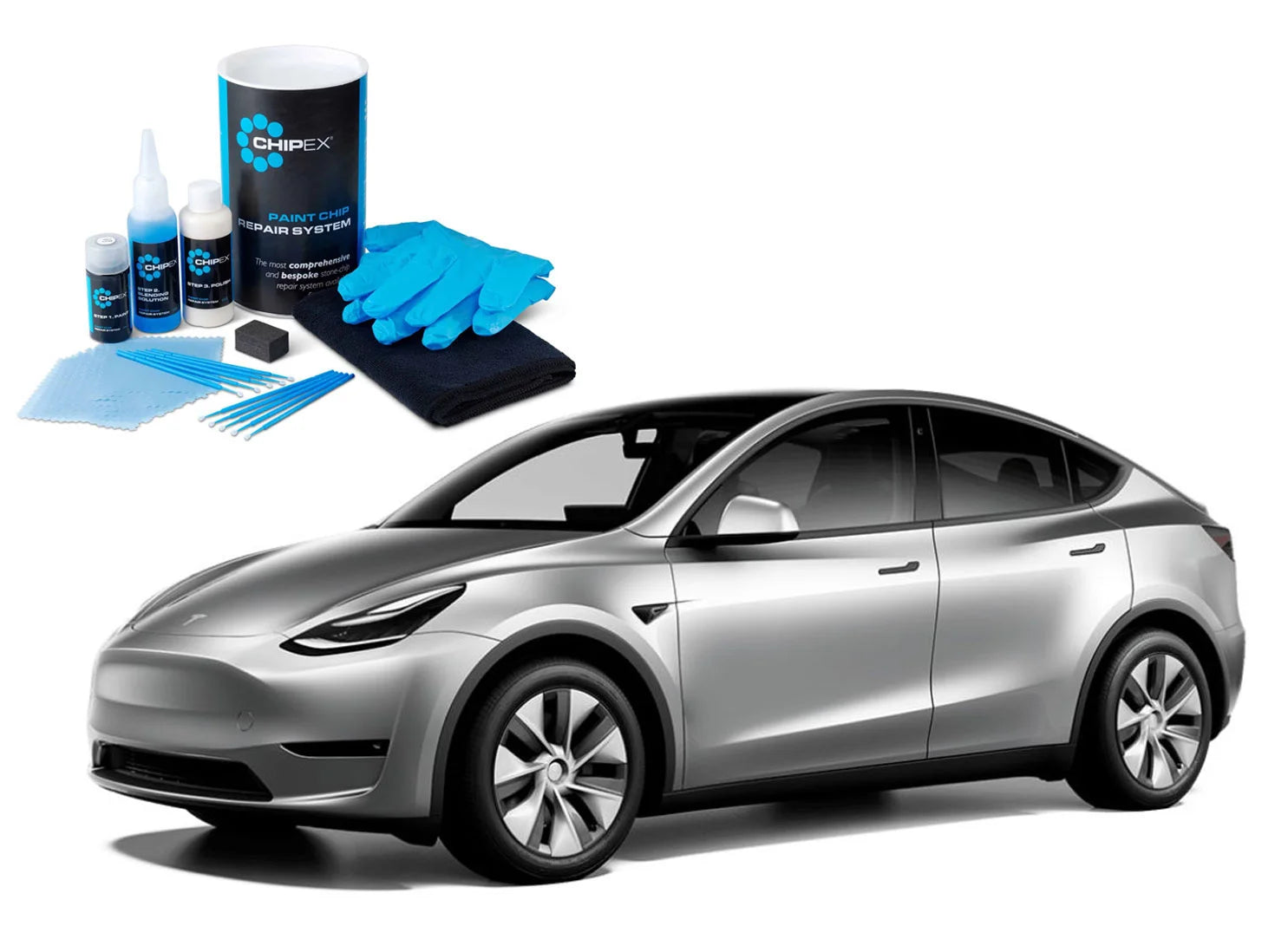 Tesla Model Y: Chipex Lak Reparations Sæt (Lakstift i Originalfarve) - Tesla Quicksilver (PN00)