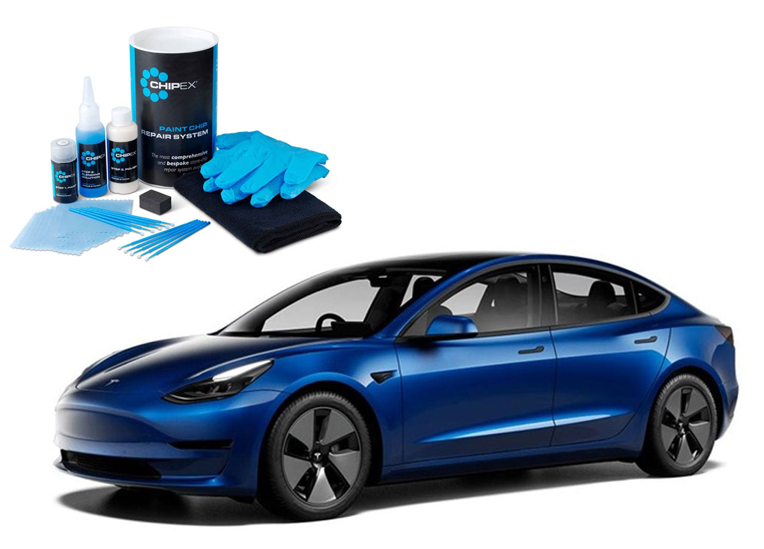 Tesla Model S/3/X/Y: Chipex Lak Reparations Sæt (Lakstift i Originalfarve) - Deep Blue (PPSB)