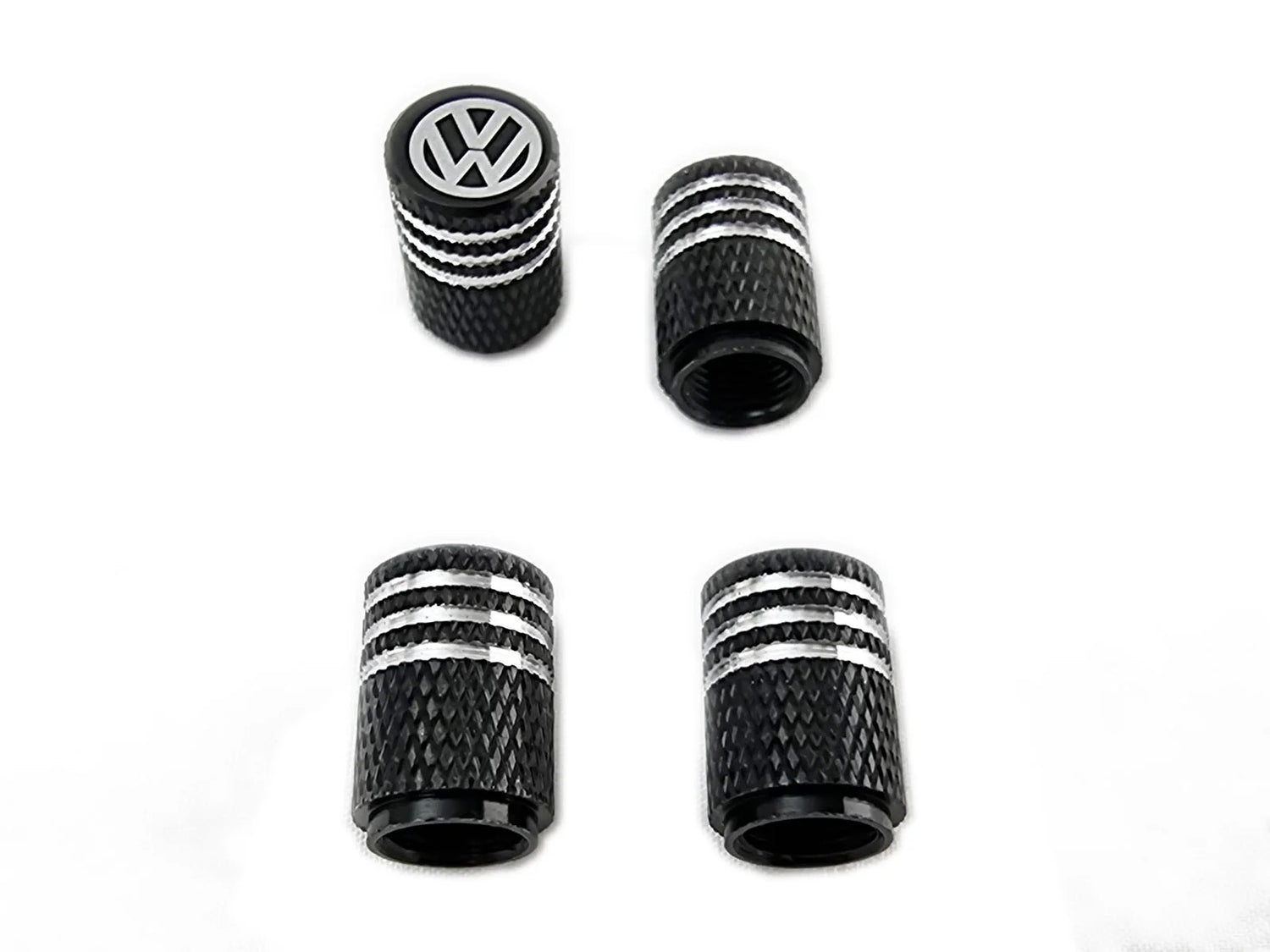 VW ID 3, ID 4, ID 5: Sorte Ventilhætter Med Logo (4 stk.)