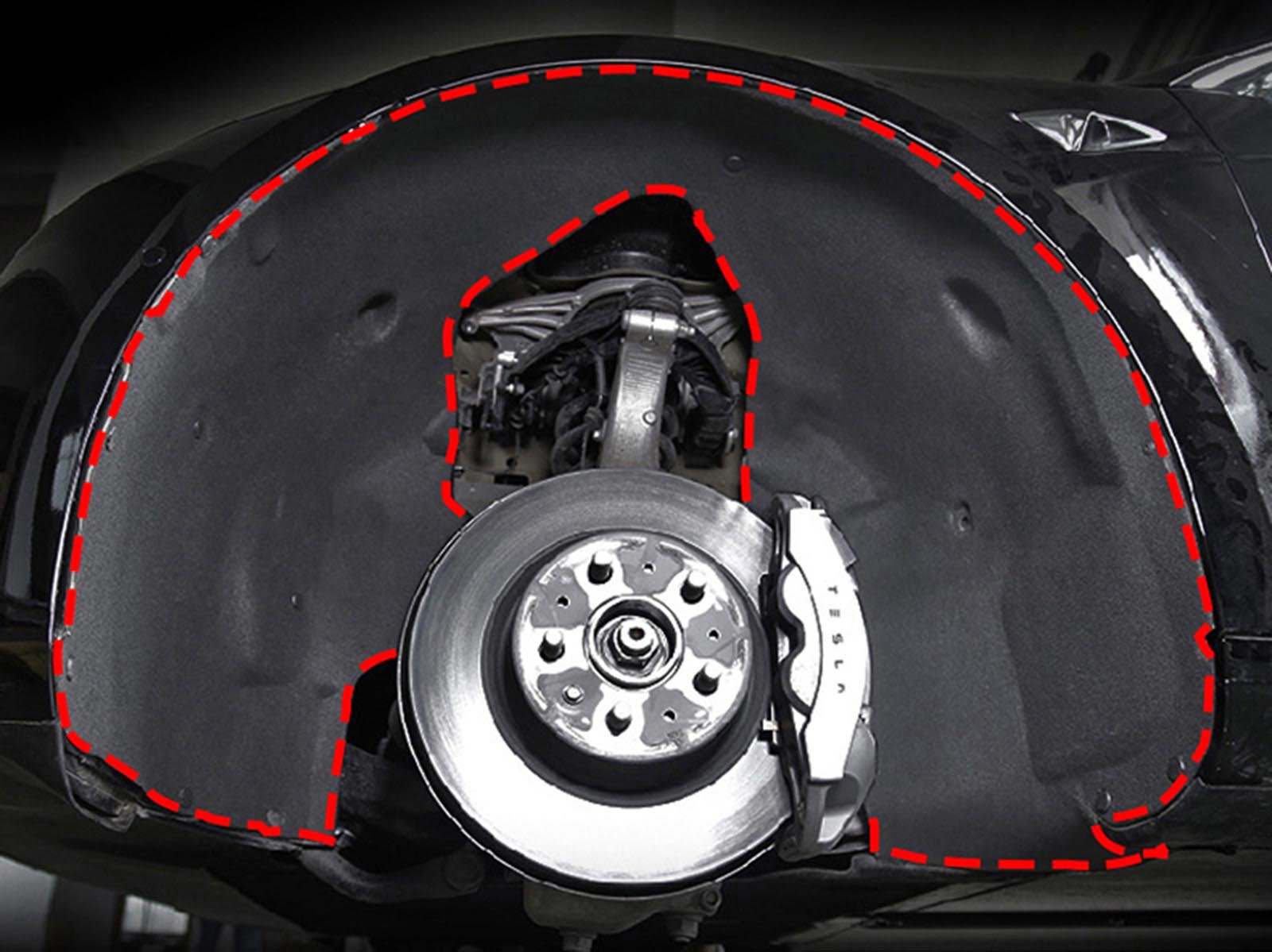 Tesla Model 3: Lydisolering til hjulbrønd ved forhjul (2 stk)