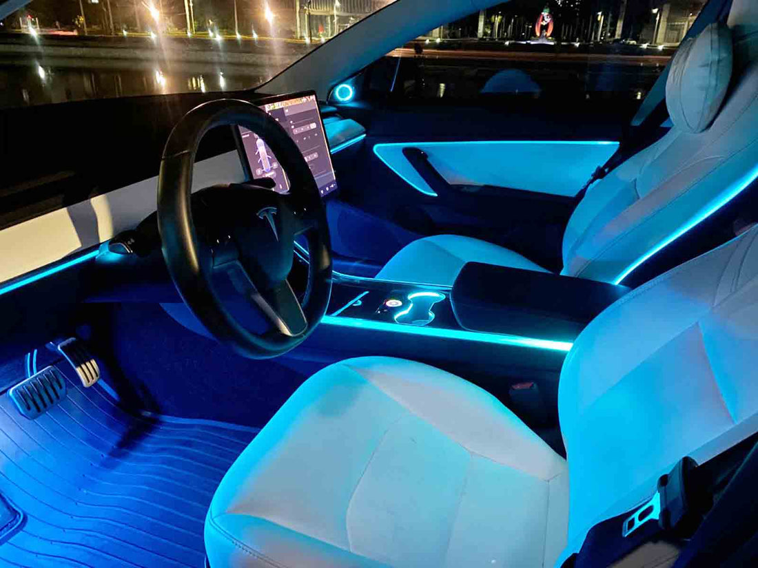 Tesla Model 3 und Model Y: Bluetooth-LED-Streifen für Umgebungslicht i –  EVgear